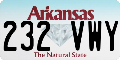 AR license plate 232VWY