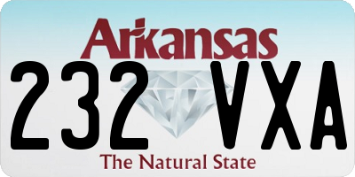 AR license plate 232VXA