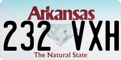 AR license plate 232VXH