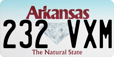 AR license plate 232VXM
