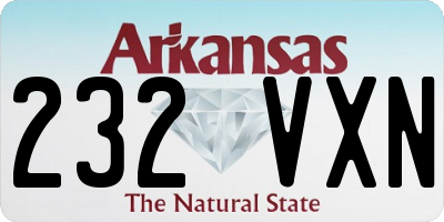 AR license plate 232VXN