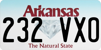 AR license plate 232VXO