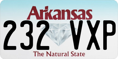 AR license plate 232VXP