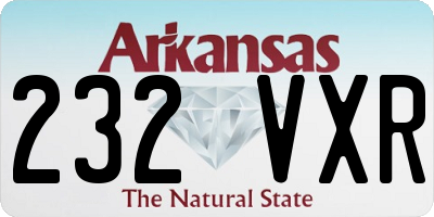 AR license plate 232VXR