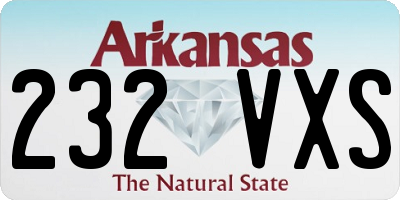 AR license plate 232VXS