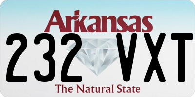 AR license plate 232VXT