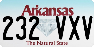 AR license plate 232VXV