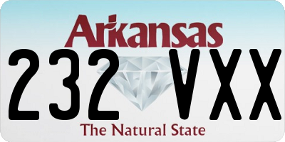 AR license plate 232VXX