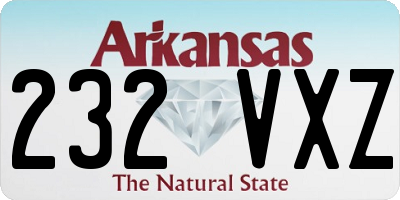 AR license plate 232VXZ
