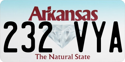 AR license plate 232VYA