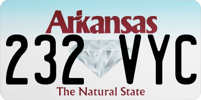 AR license plate 232VYC