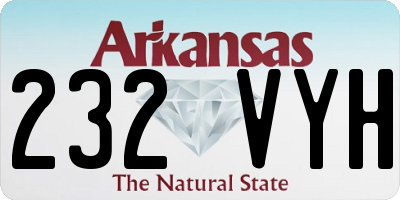 AR license plate 232VYH