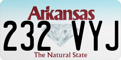 AR license plate 232VYJ