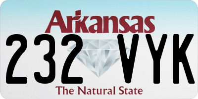 AR license plate 232VYK