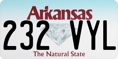 AR license plate 232VYL