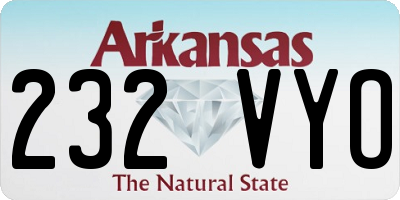 AR license plate 232VYO