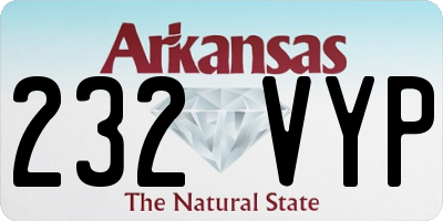 AR license plate 232VYP
