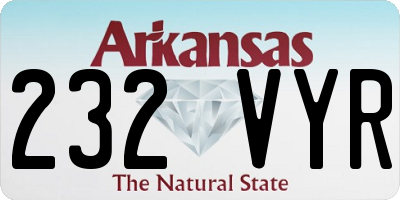 AR license plate 232VYR