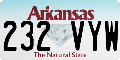 AR license plate 232VYW