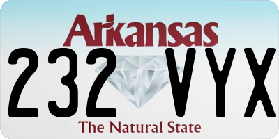 AR license plate 232VYX