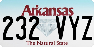 AR license plate 232VYZ