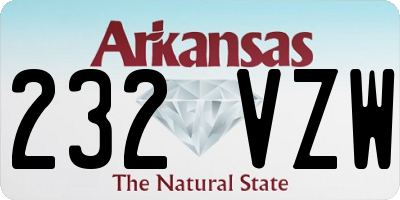 AR license plate 232VZW