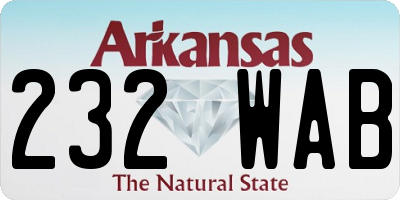 AR license plate 232WAB
