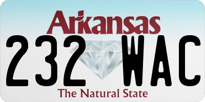 AR license plate 232WAC
