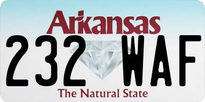 AR license plate 232WAF
