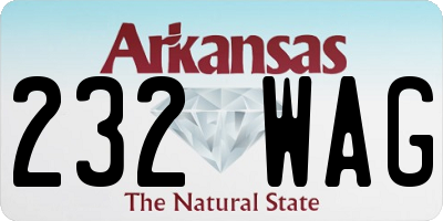 AR license plate 232WAG