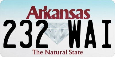 AR license plate 232WAI