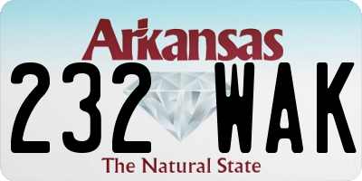 AR license plate 232WAK