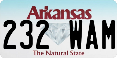 AR license plate 232WAM