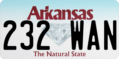AR license plate 232WAN