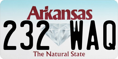AR license plate 232WAQ