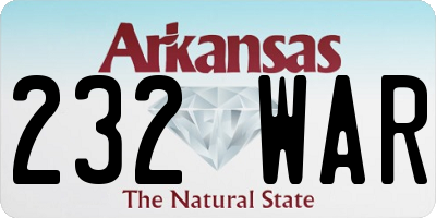 AR license plate 232WAR