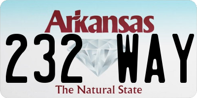 AR license plate 232WAY