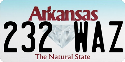 AR license plate 232WAZ