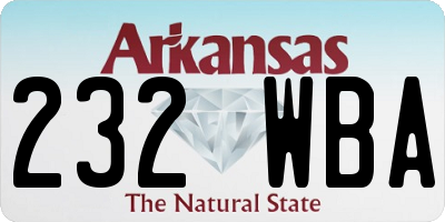 AR license plate 232WBA