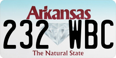 AR license plate 232WBC