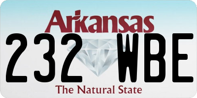 AR license plate 232WBE