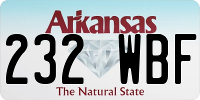 AR license plate 232WBF