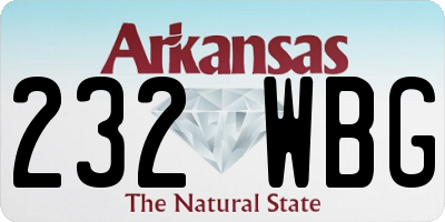 AR license plate 232WBG