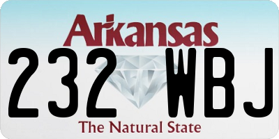 AR license plate 232WBJ