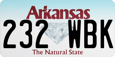 AR license plate 232WBK