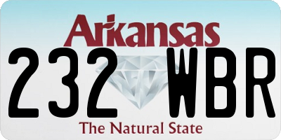 AR license plate 232WBR