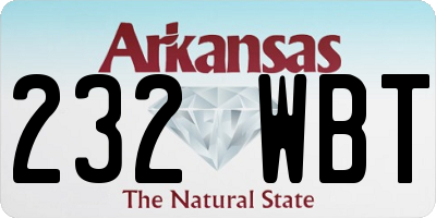 AR license plate 232WBT