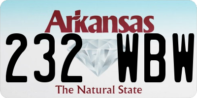 AR license plate 232WBW