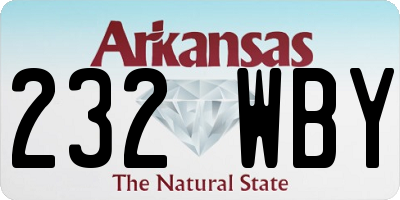 AR license plate 232WBY
