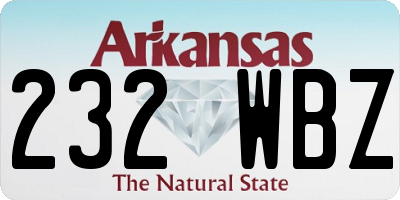 AR license plate 232WBZ